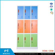 Luoyang Mingxiu High Quality Colorful 9 Door Used Metal Lockers Sale / Industrial Locker